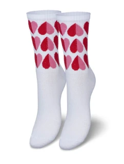 Dámské ponožky se srdíčky – bílé