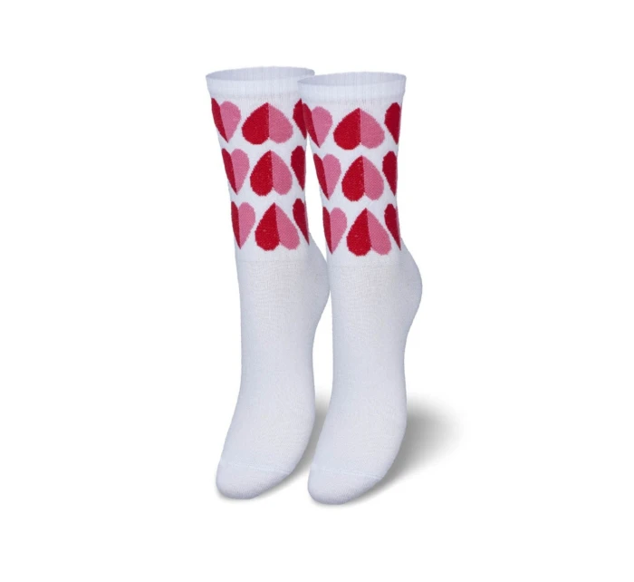 Dámské ponožky se srdíčky – bílé