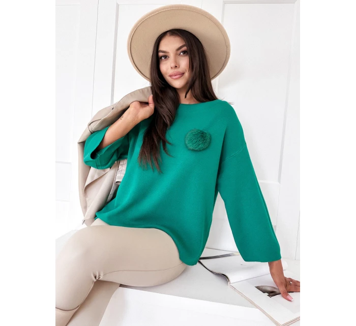 Dámský oversize svetr GAIA zelený Dstreet model 21970655 - FashionStreet