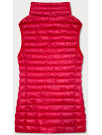 Tmavě červená krátká dámská prošívaná vesta (5M702-277)