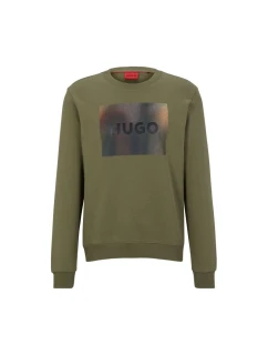 Boss pánská bavlněná pletená mikina s potiskem zelená model 21462231 pánské - Hugo