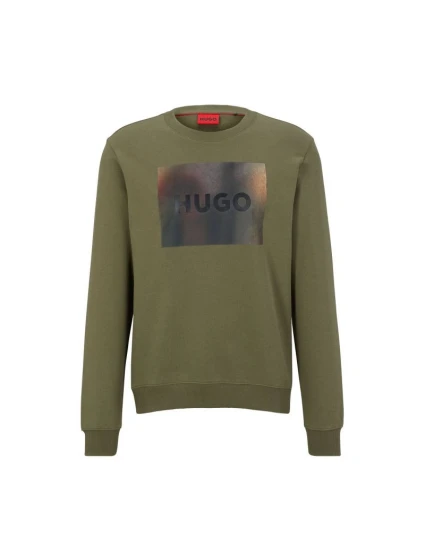Boss pánská bavlněná pletená mikina s potiskem zelená model 21462231 pánské - Hugo