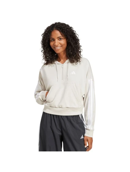 Dámská mikina adidas Essentials French Terry Quarter-Zip Hoodie beige JN1958 Dámská mikina adidas Essentials French Terry Quarter-Zip Hoodie beige JN1958