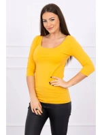 Hořčicová halenka s kulatým výstřihem Hořčicová halenka s kulatým výstřihem
