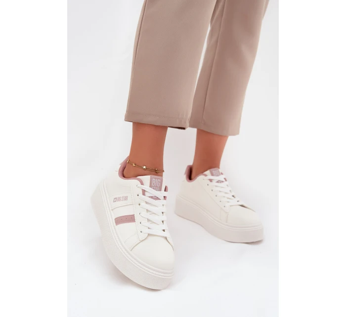 Dámské Sneakersy Na Platformě Big Star SS274346 Bílé Dámské Sneakersy Na Platformě Big Star SS274346 Bílé