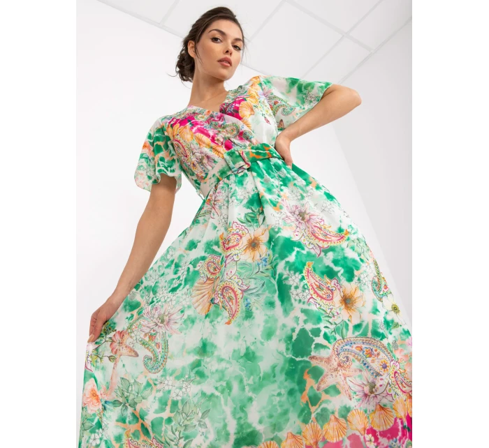 Šaty DHJ SK 15967 1.01P bílá zelená