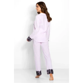 Dámské pyžamo Anastasia Světle růžová s černou - Momenti Per Me