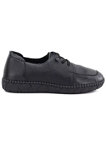 Pohodlné černé dámské kožené polobotky Jezzi model 22355132