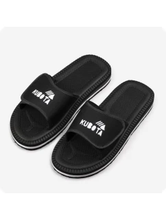 Pánské plážové žabky na suchý zip k bazénu černé Kubota