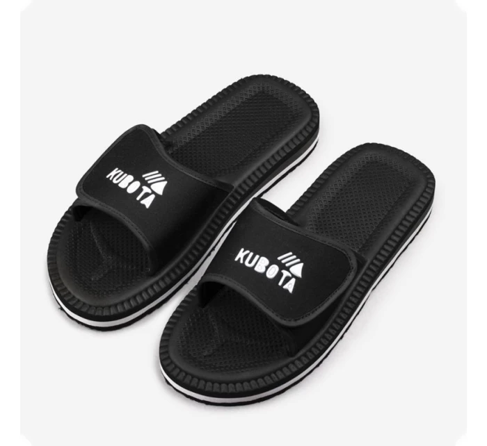 Pánské plážové žabky na suchý zip k bazénu černé Kubota