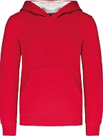 Kariban K 453 Dětská kontrastní mikina s kapucí 20.K453 red/white