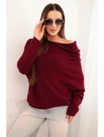 Dámský asymetrický svetr z viskózy model 21418456 - K-Fashion