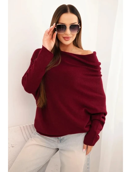 Dámský asymetrický svetr z viskózy model 21418456 - K-Fashion