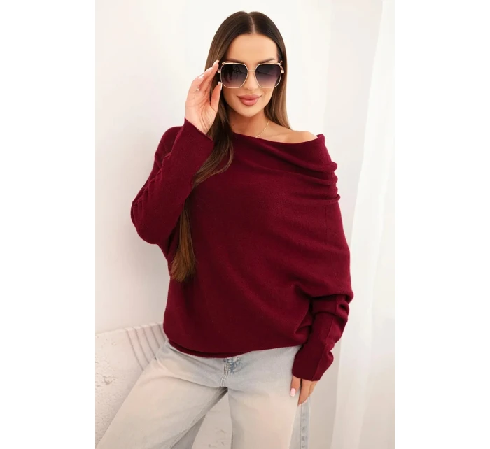 Dámský asymetrický svetr z viskózy model 21418456 - K-Fashion
