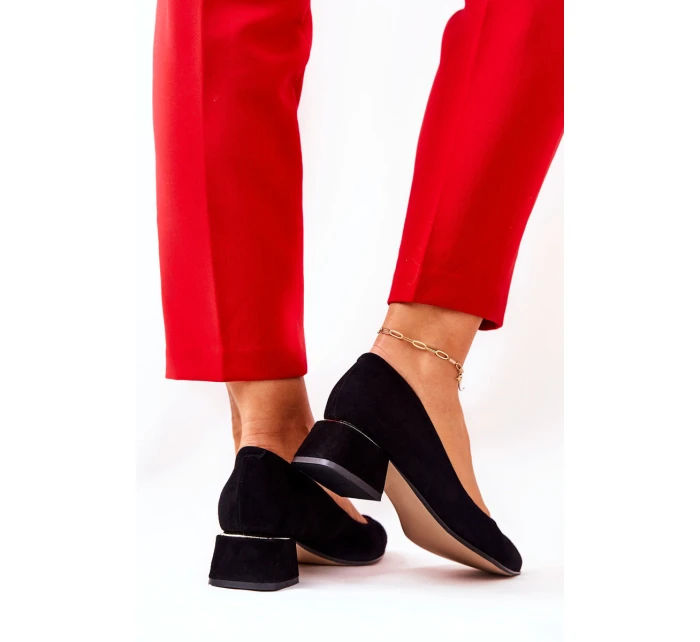 Semišové lodičky Lewski 3118 Černé