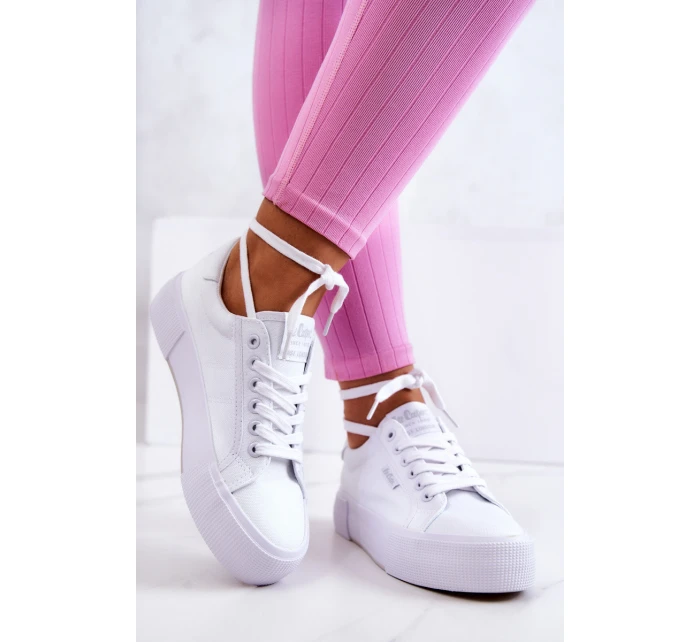 Tenisky na platformě Lee Cooper LCW-22-31-0884L Bílý