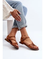 Zazoo 40182 Dámské kožené sandály hnědé