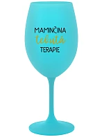 MAMINČINA TEKUTÁ TERAPIE - tyrkysová sklenice na víno 350 ml