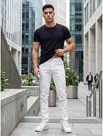 Jeansy męskie slim fit ecru model 22214353 - FashionStreet Jeansy męskie slim fit ecru model 22214353 - FashionStreet