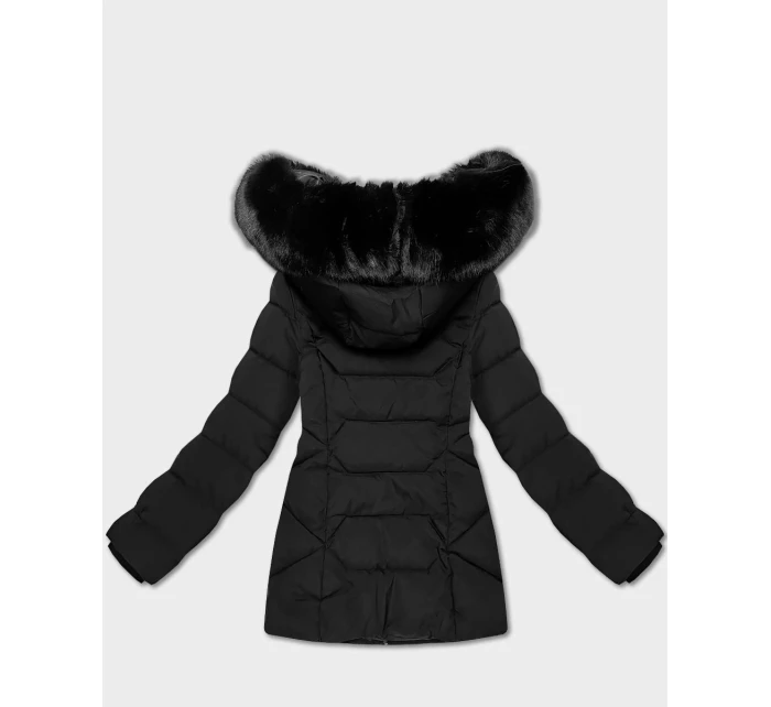 Černá vypasovaná zimní bunda s odepínací kapucí S'West (B8196-1)