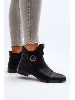 Dámské kotníčkové boty na ploché podrážce se zipem béžové Loratie