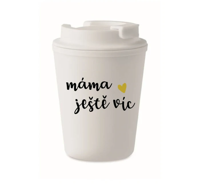 MÁMA JEŠTĚ VÍC - bílý termohrnek 300 ml