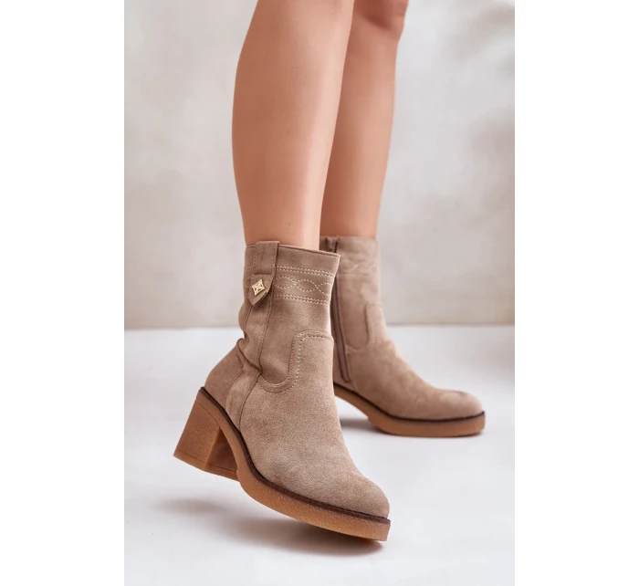 Boty na podpatku model 201168 Step in style Boty na podpatku model 201168 Step in style