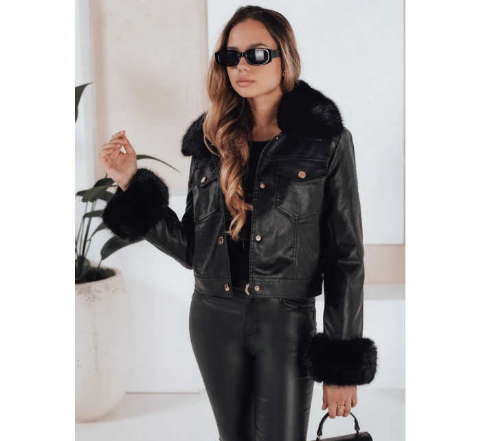 Dámská kožená bunda ramones s kožešinou černá Dstreet model 21991872 - FashionStreet