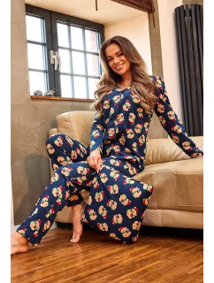pyžamo model 21416873 Teddy 5 délka/r Vánoce S2XL dámské rozepínací - Cornette