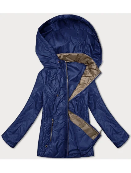 Modrá dámská prošívaná bunda s odepínací kapucí S'West (B8356-72)