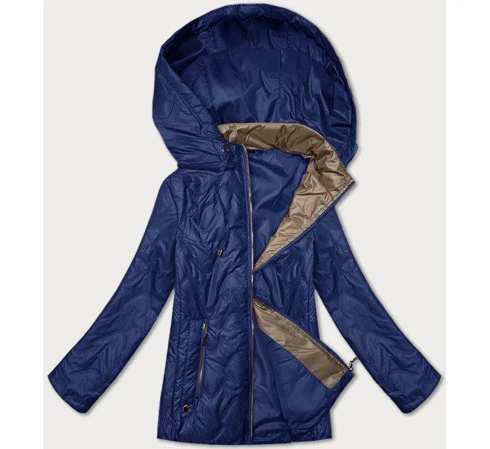 Modrá dámská prošívaná bunda s odepínací kapucí S'West (B8356-72)