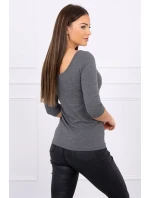 Halenka s kulatým výstřihem graphite melange Halenka s kulatým výstřihem graphite melange