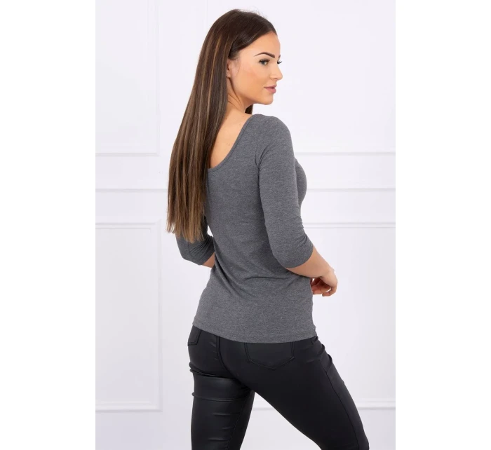 Halenka s kulatým výstřihem graphite melange Halenka s kulatým výstřihem graphite melange