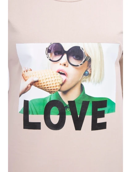 Šaty s potiskem Love béžové Šaty s potiskem Love béžové