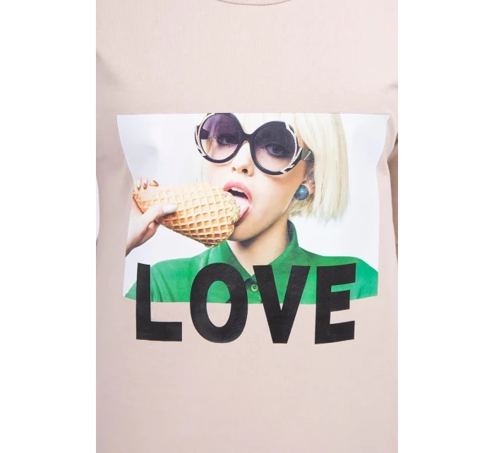 Šaty s potiskem Love béžové Šaty s potiskem Love béžové