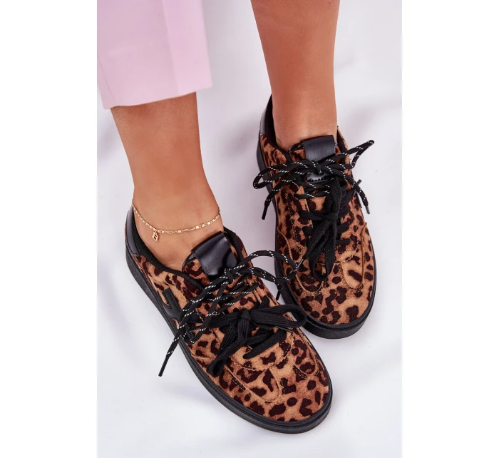 Nízké Sportovní Boty Dámské S Pantherem Hnědé Zelevelis