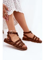 Dámské sandály na platformě se zlatým detailem model 21699026 - Boto