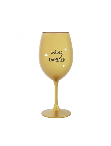 TEKUTÝ DÁREČEK - zlatá sklenice na víno 350 ml TEKUTÝ DÁREČEK - zlatá sklenice na víno 350 ml