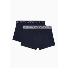 Pánské boxerky 2PACK 111769 3F720 70835 tm. modré - Emporio Armani