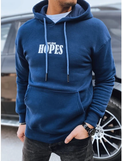 Pánská tmavě modrá mikina s potiskem FashionStreet BX5661