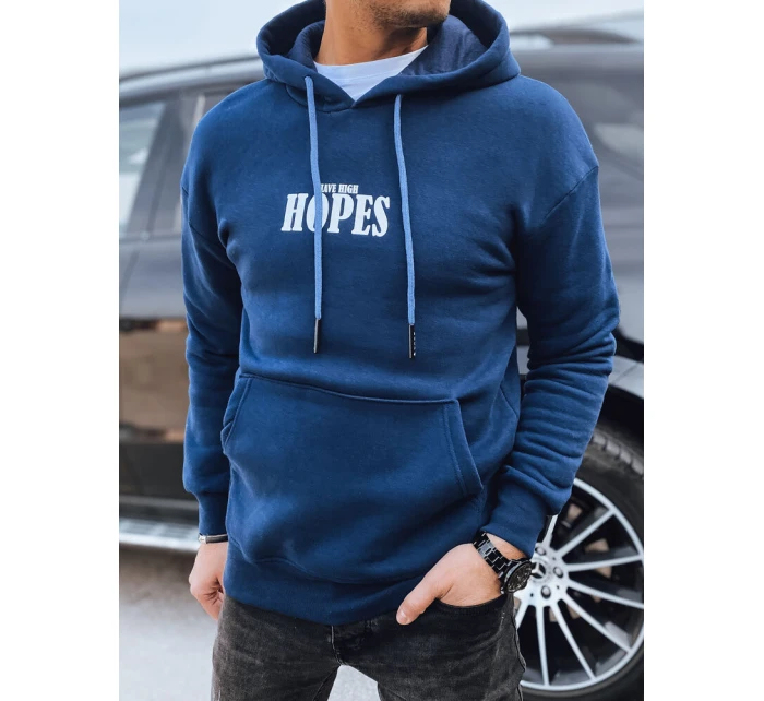 Pánská tmavě modrá mikina s potiskem FashionStreet BX5661