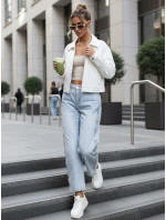 Jeansy damskie z wysokim stanem balloon fit niebieskie FashionStreet UY2916