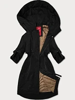 Dámská bunda s ohrnutými rukávy LHD černá (LHD-24591)