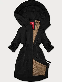 Černá dámská bunda s ohrnutými rukávy model 20911354 - LHD
