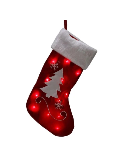 VÁNOČNÍ DÁREK PONOŽKA VELKÁ 41CM 12LED VÁNOČNÍ STROMEK VÁNOČNÍ DÁREK PONOŽKA VELKÁ 41CM 12LED VÁNOČNÍ STROMEK