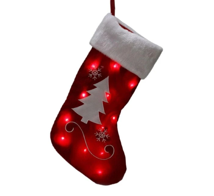 VÁNOČNÍ DÁREK PONOŽKA VELKÁ 41CM 12LED VÁNOČNÍ STROMEK VÁNOČNÍ DÁREK PONOŽKA VELKÁ 41CM 12LED VÁNOČNÍ STROMEK