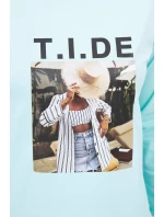 Halenka s potiskem Tide v mátové barvě