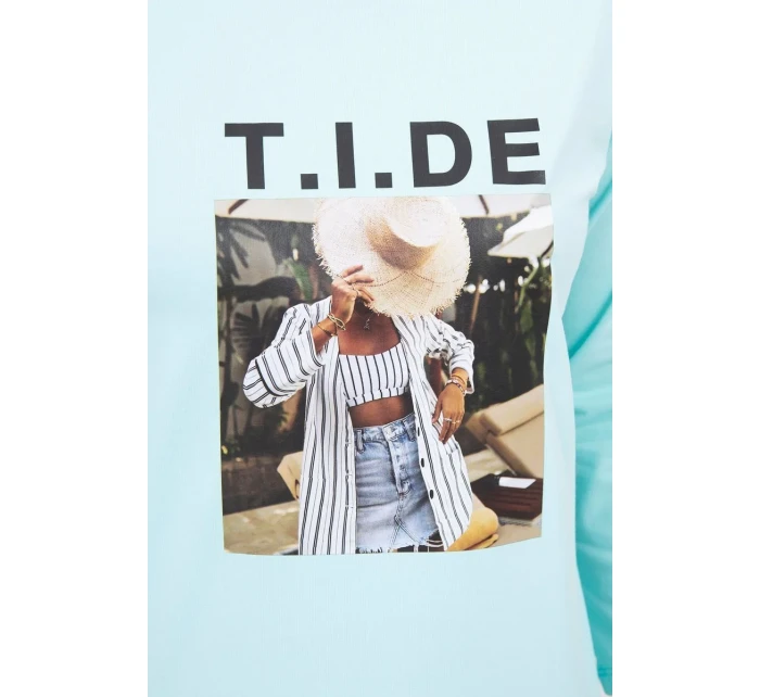 Halenka s potiskem Tide v mátové barvě