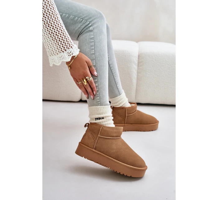 Dámské Velurové Sněhule Na Platformě Camel model 21670462 - Boto Dámské Velurové Sněhule Na Platformě Camel model 21670462 - Boto