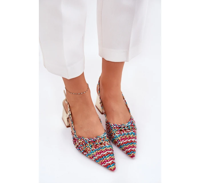 Sandály Na Podpatku S Pletením A Multikolor model 21689747 - Boto Sandály Na Podpatku S Pletením A Multikolor model 21689747 - Boto